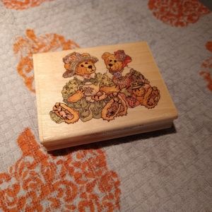 Vtg Boyds Bear Afternoon Tea Rubber Stamp